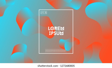 Minimal geometric background. 3D dynamic shapes with gradients. Eps10 vector.