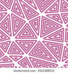 Minimal geometric background. Big triangles size. Multiple repeated inner triangles. Solid Color style. Repeatable pattern. Awesome vector tiles. Seamless vector illustration.