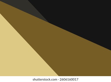 Minimal geometric background. Black, yellow and brown colors. Vector illustration.