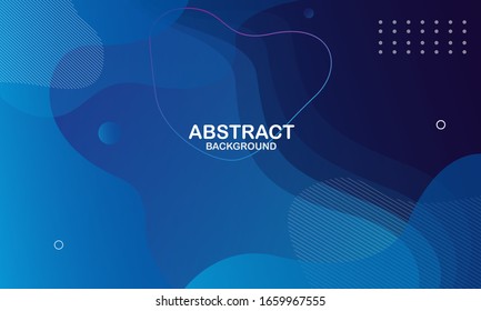 Minimal geometric background. Blue elements with fluid gradient. Dynamic shapes composition. Eps10 vector