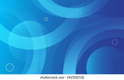 Minimal geometric background. Blue elements with fluid gradient. Dynamic shapes composition. Eps10 vector