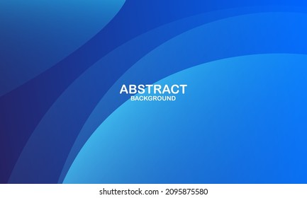 Minimal geometric background. Blue elements with fluid gradient. Cool background design for posters. Vector illustration