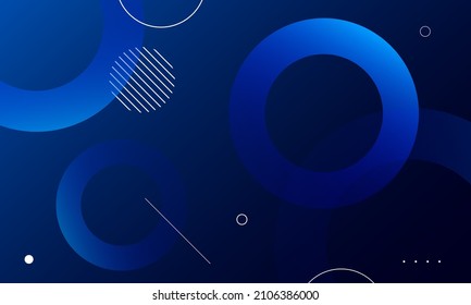 Minimal geometric background. Blue elements with fluid gradient. Cool background design for posters. Eps10 vector