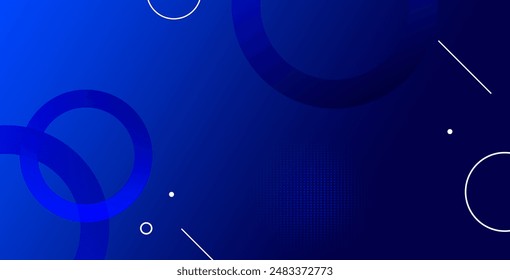 Minimal geometric background. Blue elements with fluid gradient. Cool background design for posters. 