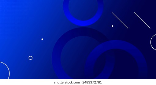 Minimal geometric background. Blue elements with fluid gradient. Cool background design for posters. 