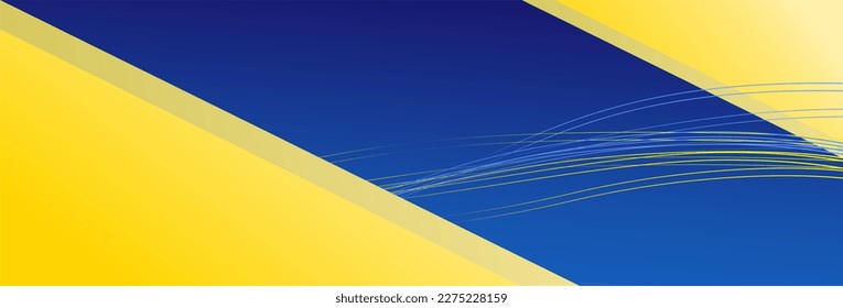 Minimal geometric background. Blue and yellow shapes composition. Vector abstract background texture design, poster, banner. Colorful template banner with gradient color. Vector illustration.
