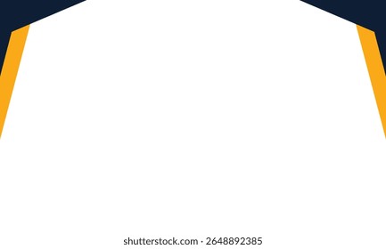 Fundo geométrico mínimo com um centro branco limpo emoldurado por linhas angulares cor de laranja e da marinha escura. Perfeito para modelos de negócios, folhetos ou designs de banner digital.