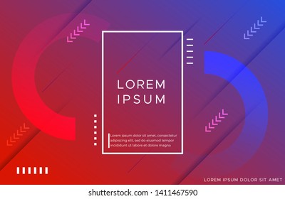 Minimal geometric background with cool gradient color. Geometric shapes composition. Eps10 vector.