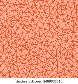 Minimal geometric background. Deep Orange color. Tiny triangles size. Medium lines weight. Repeatable pattern. Seamless tileable vector illustration.