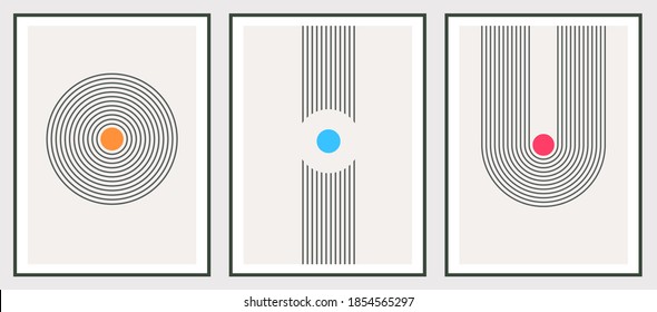 minimal geometric background design in 20s graphic style. vector illustration stylish minimalist design for print on art wall. stylish background for text and frame for title vector