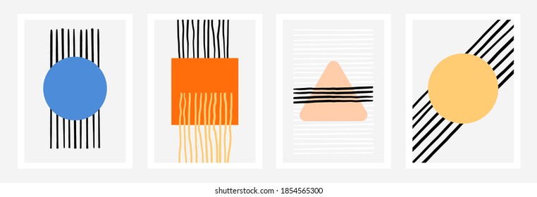 minimal geometric background design in 20s graphic style. vector illustration stylish minimalist design for print on art wall. stylish background for text and frame for title vector