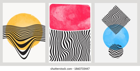 minimales geometrisches Hintergrunddesign im 20er-Jahre-Grafikstil. Vektorgrafik stylisches minimalistisches Design für den Druck auf der Kunstwand. stylischer Hintergrund für Text und Rahmen für Titelvektorgrafik