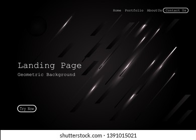 Minimal geometric background. Dynamic black shapes composition with Modern Abstract design for Landing page template, wallpaper,background element template