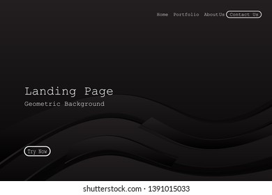 Minimal geometric background. Dynamic black shapes composition with Modern Abstract design for Landing page template, wallpaper,background element template