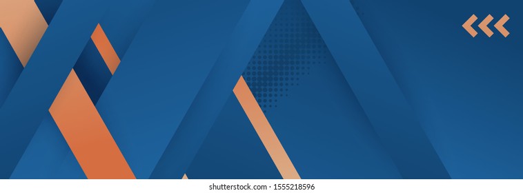 Minimal geometric background. Dynamic blue shapes composition with orange lines. Abstract background modern hipster futuristic graphic. Vector abstract background texture design, bright poster, banner