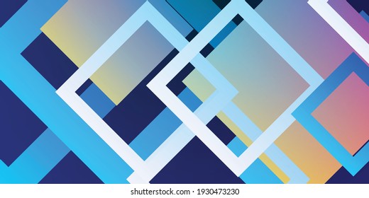 Minimal geometric background. Dynamic blue shapes composition with colorful rectangles. Abstract background modern hipster futuristic graphic. Vector abstract background texture design, poster, banner