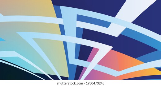 Fondo geométrico mínimo. Composición de formas azules dinámicas con rectángulos coloridos. Resumen de fondo moderno hipster gráfico futurista. Diseño de textura de fondo abstracto vectorial, afiche, pancarta