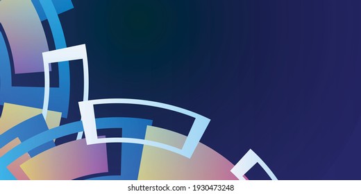 Fondo geométrico mínimo. Composición de formas azules dinámicas con rectángulos coloridos. Resumen de fondo moderno hipster gráfico futurista. Diseño de textura de fondo abstracto vectorial, afiche, pancarta