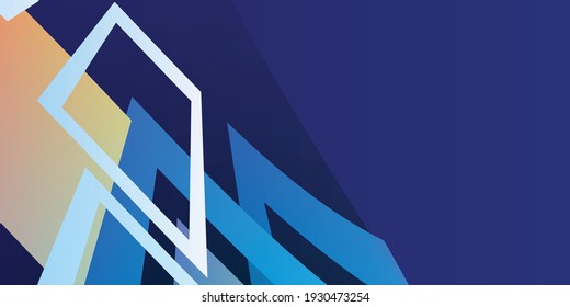 Fondo geométrico mínimo. Composición de formas azules dinámicas con rectángulos coloridos. Resumen de fondo moderno hipster gráfico futurista. Diseño de textura de fondo abstracto vectorial, afiche, pancarta
