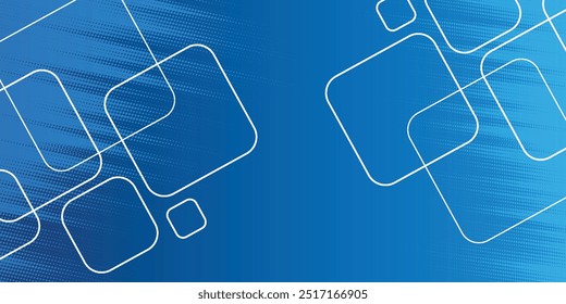 Minimaler geometrischer Hintergrund. Dynamische blaue Formen Zusammensetzung mit weißen Linien. Abstrakter Hintergrund moderne Hipster futuristische Grafik. Vektor