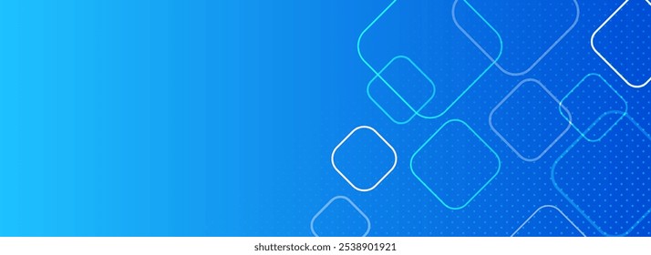 Minimal geometric background with dynamic blue shapes and white lines. Modern hipster design with futuristic graphics, perfect for vector textures, bright posters, and banners.