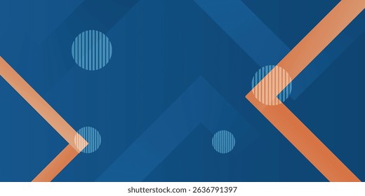 Minimal geometric background. Dynamic blue shapes composition with red lines.
