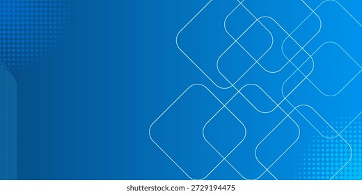 Minimaler geometrischer Hintergrund. Dynamische blaue Formen Zusammensetzung mit weißen Linien. Abstrakter Hintergrund moderne Hipster futuristische Grafik.