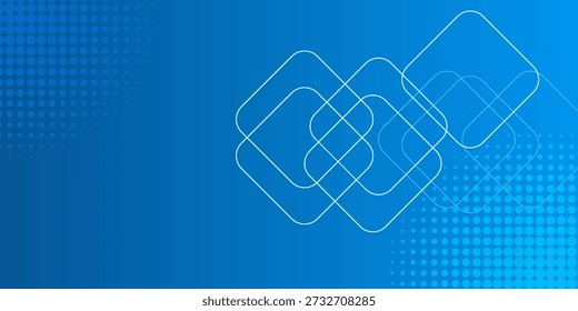 Minimaler geometrischer Hintergrund. Dynamische blaue Formen Zusammensetzung mit weißen Linien. Abstrakter Hintergrund moderne Hipster futuristische Grafik.