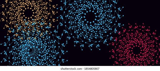 Fondo geométrico mínimo. Composición dinámica de formas circulares.