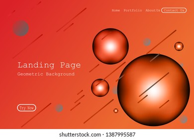 Minimal geometric background. Dynamic fluid shapes composition with Modern Abstract design for Landing page template, wallpaper,background element template