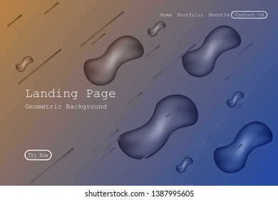 Minimal geometric background. Dynamic fluid shapes composition with Modern Abstract design for Landing page template, wallpaper,background element template