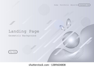 Minimal geometric background. Dynamic fluid shapes composition with Modern Abstract design for Landing page template, wallpaper,background element template
