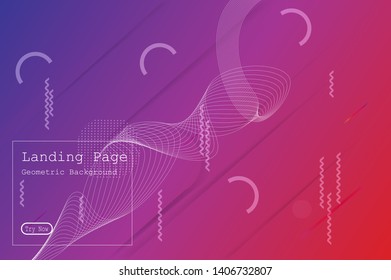 Minimal geometric background. Dynamic fluid shapes composition with Modern Abstract design for Landing page template, wallpaper,background element template