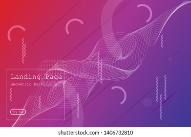 Minimal geometric background. Dynamic fluid shapes composition with Modern Abstract design for Landing page template, wallpaper,background element template