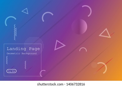 Minimal geometric background. Dynamic fluid shapes composition with Modern Abstract design for Landing page template, wallpaper,background element template