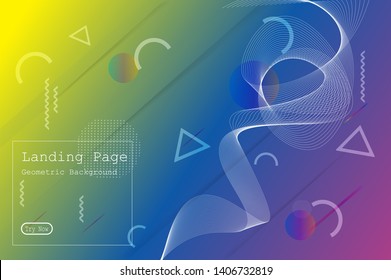Minimal geometric background. Dynamic fluid shapes composition with Modern Abstract design for Landing page template, wallpaper,background element template