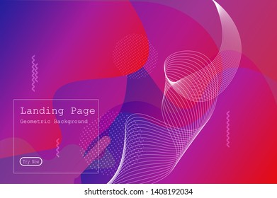 Minimal geometric background. Dynamic fluid shapes composition with Modern Abstract design for Landing page template, wallpaper,background element template