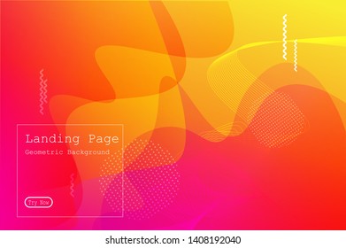 Minimal geometric background. Dynamic fluid shapes composition with Modern Abstract design for Landing page template, wallpaper,background element template