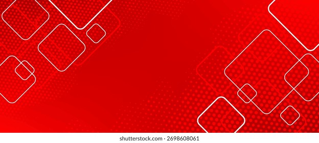 Fundo geométrico mínimo com formas vermelhas dinâmicas e linhas brancas. fundo vermelho abstrato.