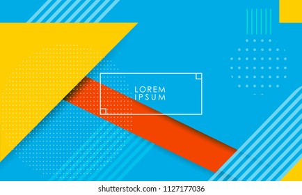 Minimal geometric background with dynamic shapes composition. Presentation template abstract background.