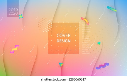 Minimal geometric background. Dynamic shapes composition. Digital minimal poster. Abstract vector cover for commercial concept.