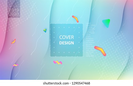 Minimal geometric background. Dynamic shapes composition. Liquid color design template. Business landing page. A4 size. Eps10 . - Vector