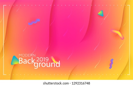Minimal geometric background. Dynamic shapes composition. Liquid color design template. Business landing page. A4 size. Eps10 . - Vector