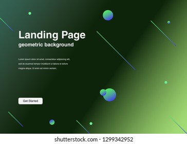 Minimal geometric background Dynamic shapes composition for landing page