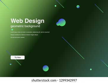 Minimal geometric background Dynamic shapes composition for landing page
