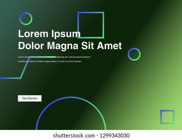 Minimal geometric background Dynamic shapes composition for landing page