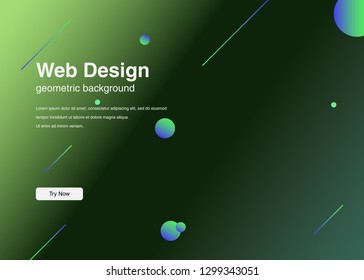 Minimal geometric background Dynamic shapes composition for landing page