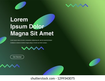Minimal geometric background Dynamic shapes composition for landing page