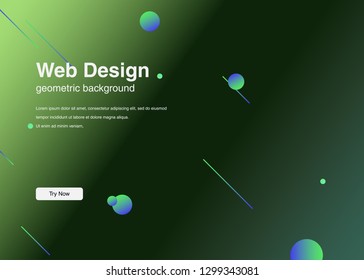 Minimal geometric background Dynamic shapes composition for landing page