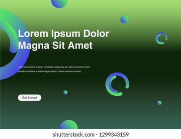 Minimal geometric background Dynamic shapes composition for landing page